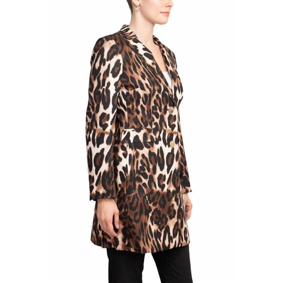 NEW JOHN MEYER COLLECTION leopard print long jacket & stretch crepe pant set in - Picture 3 of 8